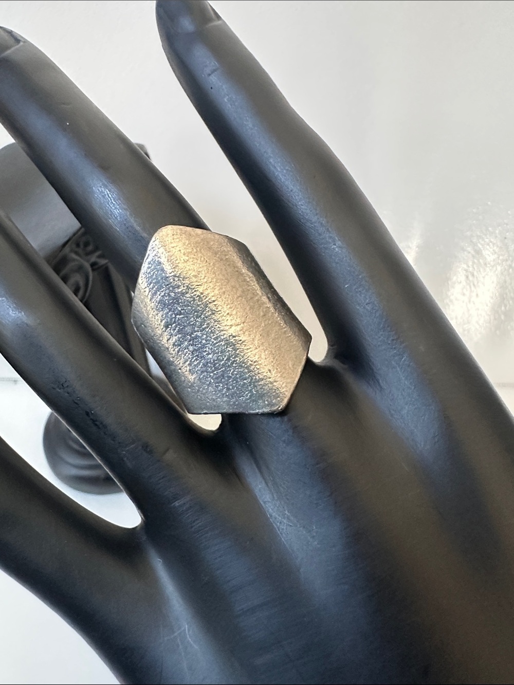 Chunky Textured Metal Unisex Statement Ring size 7